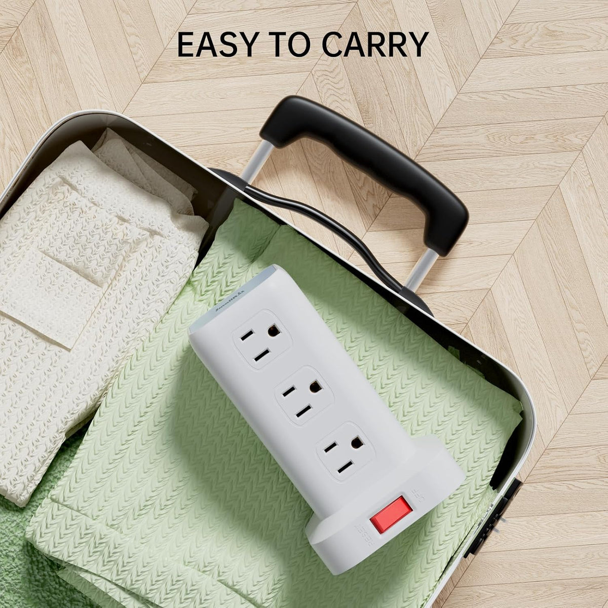 Power Strip with 12 Outlets 4 USB (1 USB C), 10Feet Extension Cord with Multiple Outlets, Charging Station, Power Strip Tower, Home Office Desk Supplies