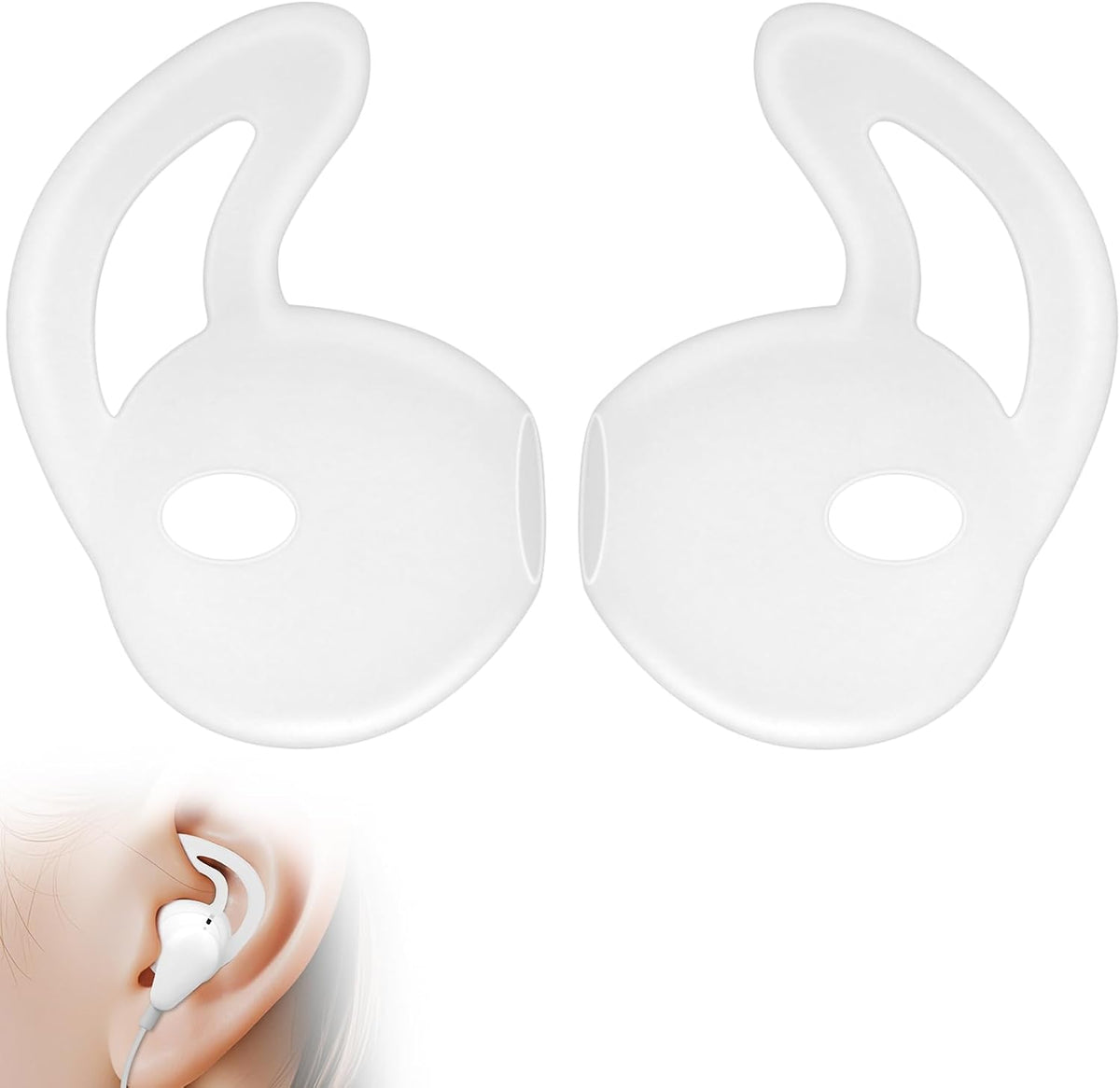 Earbuds Covers/Caps with Hook for Earpods, Soft Silicone Earplugs
