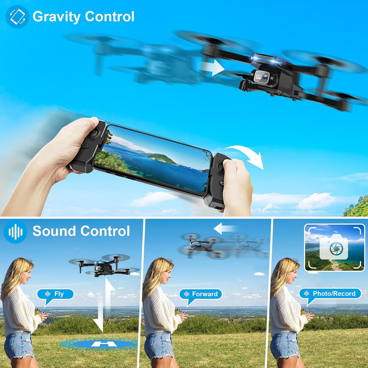 Drone with 1080P Camera - Foldable Remote Control RC Quadcopter FPV Drone