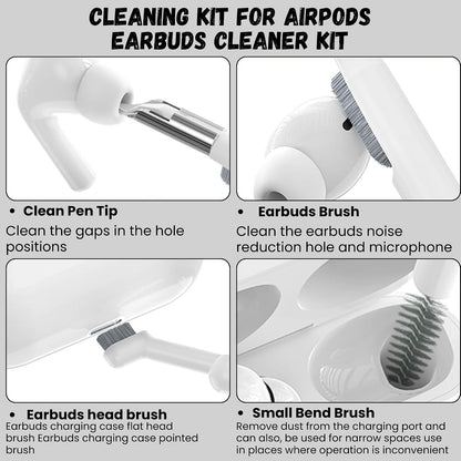 32-In-1 Electronics Cleaning Kit - Keyboard, Phone, Computer & Laptop Cleaner Kit - Compatible for Macbook, Airpods & Iphone Charger Port Cleaning Tool - Tech Gadget Cleaner - White