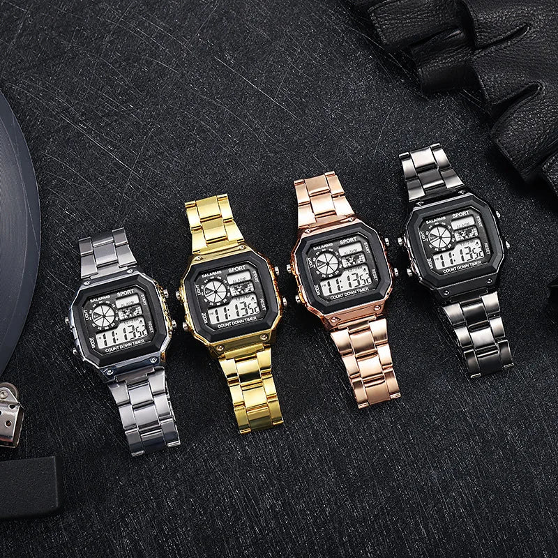 Sports Watches for Men LED Digital Men'S Wrist Watches Countdown Alarm Clock Sweatproof Male Sport Electronic Watches