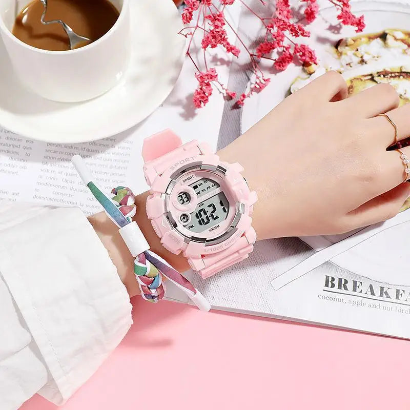 Kids Watches Fashion Luminous Waterproof Alarm Clock Watches Boys and Girls Student Smart Electronic Watch Gift