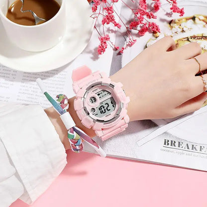 Kids Watches Fashion Luminous Waterproof Alarm Clock Watches Boys and Girls Student Smart Electronic Watch Gift