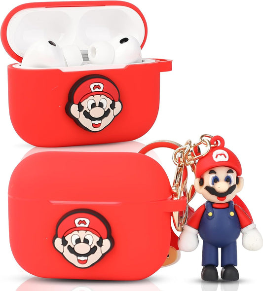 Silicone Case Compatible with Apple Airpods Pro 3 Protective Funny Cute Cartoon Slim Cover with Doll Keychain (MLA)