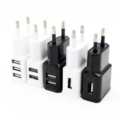 Dual USB Plug Power Supply Charger 5V 2A Universal Fast Charging Adapter US EU Plug Travel Portable Dual Power Adapter for Phone