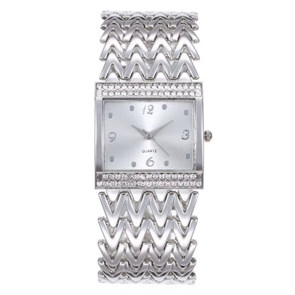 Drop Shipping New Hot Selling Square Wrist Watches for Women Stainless Steel Gold Female Watch Diamond Wristwatch Wrist Watch
