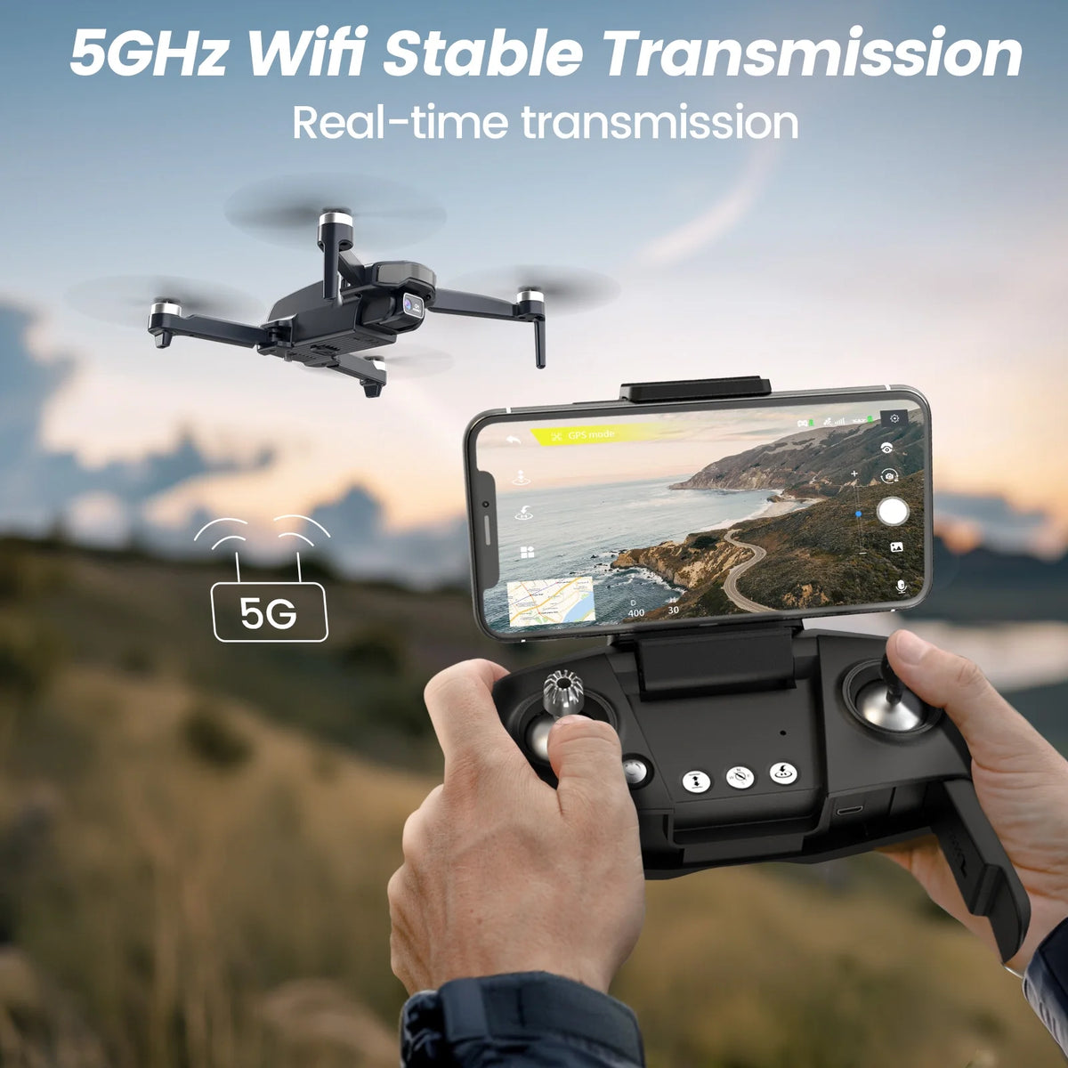 Drones with Camera for Adults 4K,  WF31 GPS Foldable Quadcopter for Beginners with Brushless Motor, 2 Batteries for 50 Min Flight Time, Black