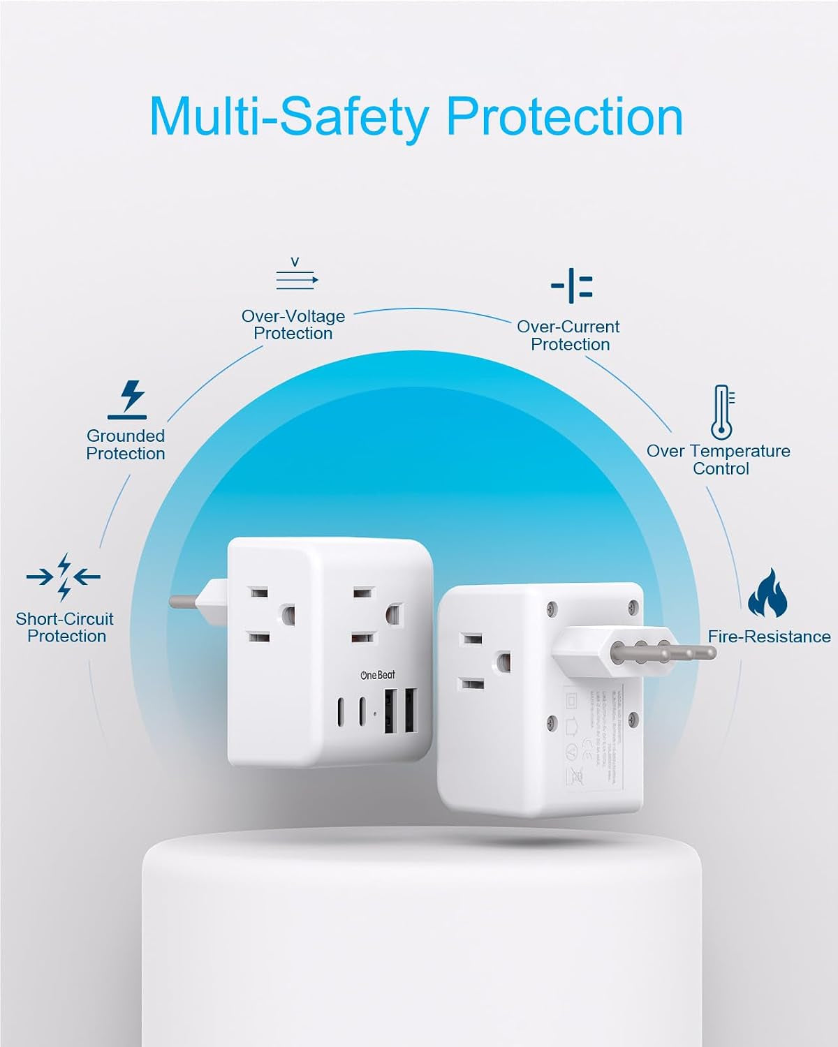 2 Pack US to Italy Travel Plug Adapter,  Type L Power Adapter