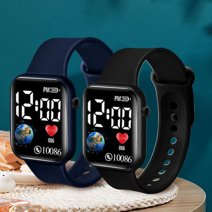 YIKAZE Cartoon LED Digital Kids Watch Fashion Sports Electronic Watch for 3-5 Years Old Boys and Girls Silicone Gift Watch