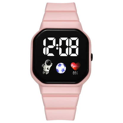 YIKAZE Cartoon LED Digital Kids Watch Fashion Sports Electronic Watch for 3-5 Years Old Boys and Girls Silicone Gift Watch