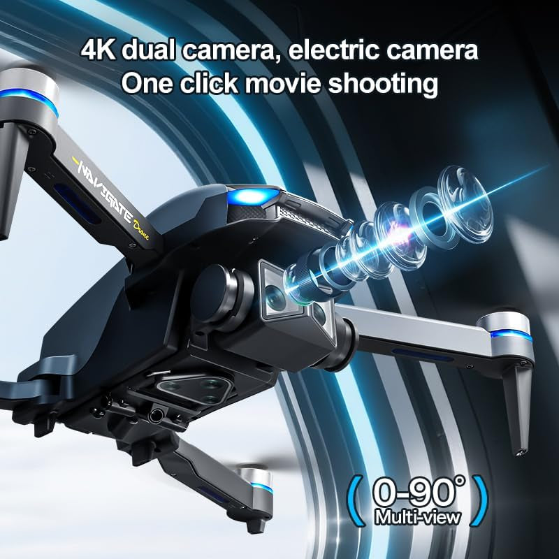 Drone with Camera 1080P HD, Brushless Motor FPV Foldable Drone for Adults ，One-Key Take Off/Landing, Intelligent Obstacle Avoidance，360° Flips, Headless Mode，Optical Flow Positioning