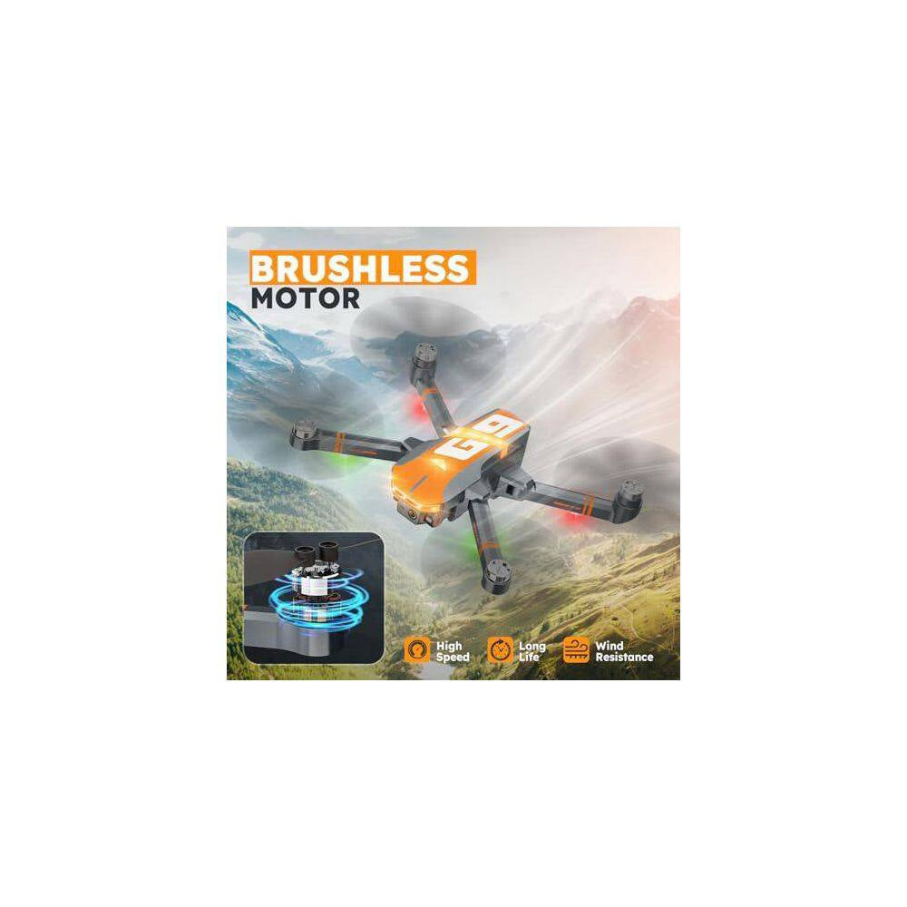GPS Foldable Drone with 4K UHD Camera Brushless Motor 5G FPV Auto Return Long Flight Time Follow Me Mode, Dark Gray