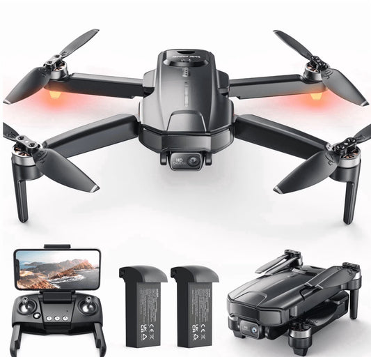 Drones with Camera for Adults 4K,  WF31 GPS Foldable Quadcopter for Beginners with Brushless Motor, 2 Batteries for 50 Min Flight Time, Black