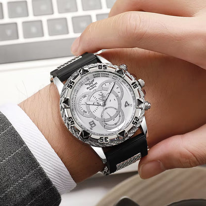 Men’S Watch Fashion Silicone Band Analog Quartz Wrist Watch Man Sports Watches