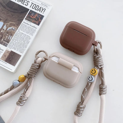 Case for Airpods 4 3 2 1 Pro2 Generation Cover Cute with Strap Earpods Soft Silicone Headphone Coque for Airpods Pro 2 2Nd Funda