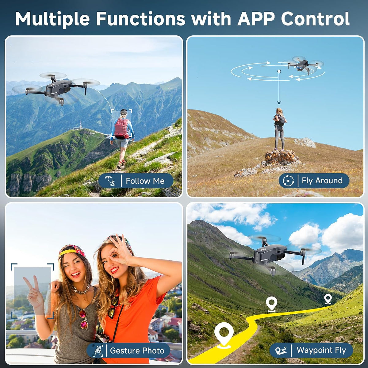 GPS Drone with 4K Camera, 1640Ft Range FPV Video Transmission RC Quadcopter