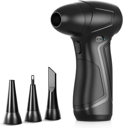 Compressed Air Duster 130,000 RPM, Electric Air Blower with Scroll Wheel Precision Speed Control, Storm-Level Turbo Airflow for Home Car PC Dust Cleaning, Cordless Rechargeable Portable Gadget for Men
