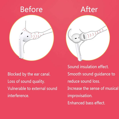 2 Pairs Airpods Ear Hooks Accessories Compatible with Airpods 2 & Airpods 1 or Earpods Headphones,Airpod Tips Anti-Slip Ear Hooks Silicone (1Black+1White)