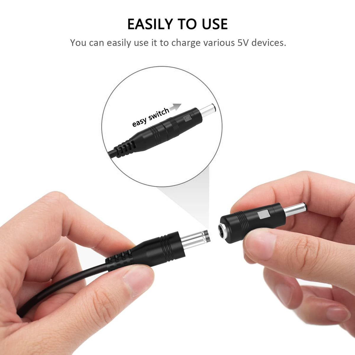 Moon Lamp Charger, USB AC Adapter Charger Cable Cord Compatible for Brightworld/Logrotate/Mydethun LED 3D Moon Lamp, Black