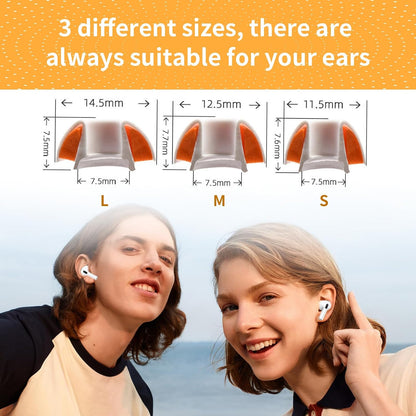 Memory Foam Ear Tips for Airpods Pro and Airpods Pro 2 Silicone Shield 3 Pairs Replacement Tips (White, S/M/L)