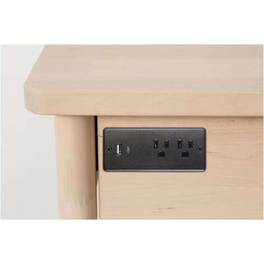 10 Ft Cord 2-Outlet 2 USB-A Ports 1 USB-C Port Surge Protector with Fast Charging Recessed Desk Power Strip