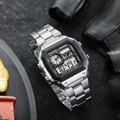 Sports Watches for Men LED Digital Men'S Wrist Watches Countdown Alarm Clock Sweatproof Male Sport Electronic Watches