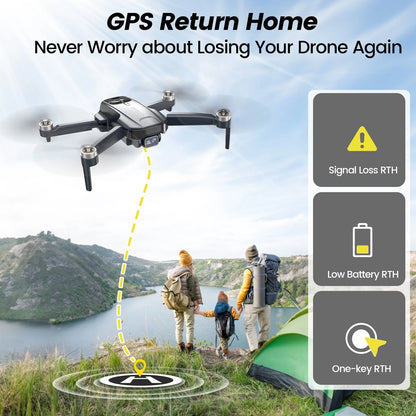 Drones with Camera for Adults 4K,  WF31 GPS Foldable Quadcopter for Beginners with Brushless Motor, 2 Batteries for 50 Min Flight Time, Black