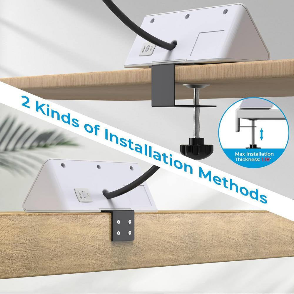 3-Outlet Power Strip Surge Protector with 4-Fast Charging USB Port and 6.56 Ft. Flat Plug in White