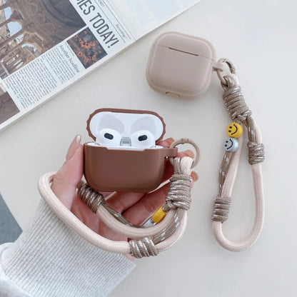 Case for Airpods 4 3 2 1 Pro2 Generation Cover Cute with Strap Earpods Soft Silicone Headphone Coque for Airpods Pro 2 2Nd Funda