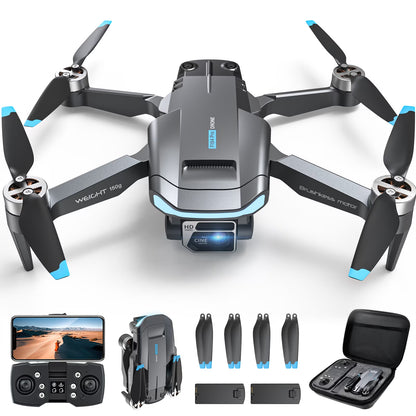 GPS Drone F194 with Camera for Adults 4K ,  Foldable Drone for Beginners with Auto Return Home, Optical Flow Positioning, Follow Me, Brushless Motor, 2 Batteries