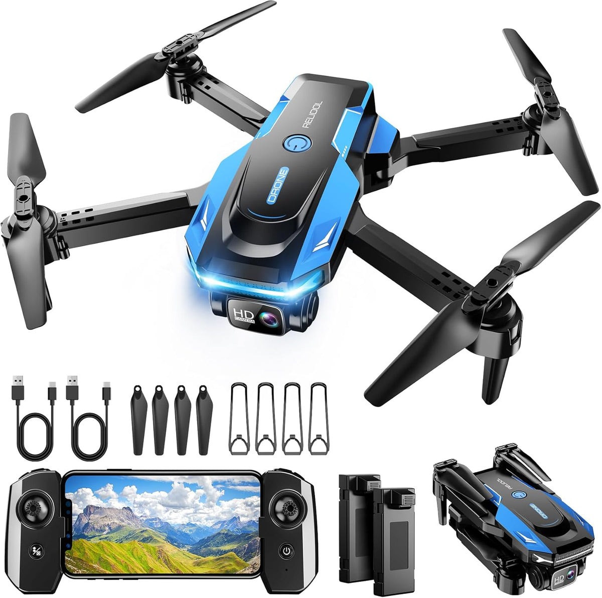 Drone with 1080P Camera - Foldable Remote Control RC Quadcopter FPV Drone
