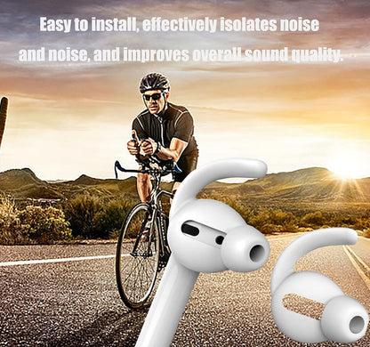 2 Pairs Airpods Ear Hooks Accessories Compatible with Airpods 2 & Airpods 1 or Earpods Headphones,Airpod Tips Anti-Slip Ear Hooks Silicone (1Black+1White)