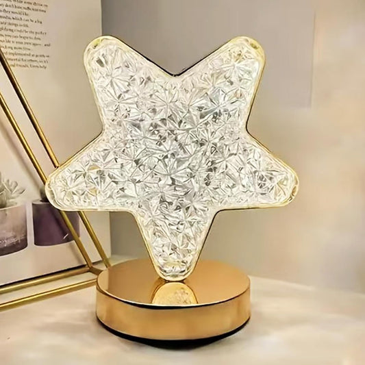 Star Lamp, 3 Colors Stepless Dimmable Table Lamp, Touch Control Stars Light, USB Rechargeable beside Lamp, Cute Night Light for Bedroom Living Room Home Decor(Star)