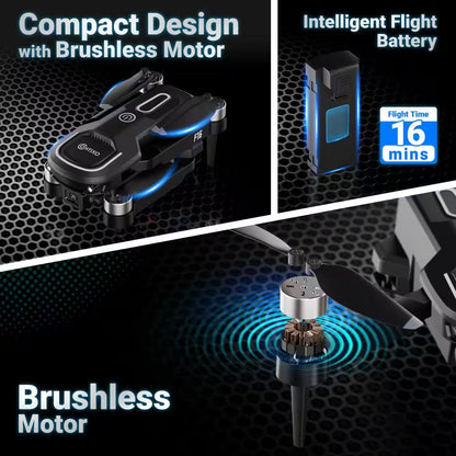 Ziro Stunt Drone 1080P HD Camera, FPV, Foldable, 16-Min Flight, Brushless Motor, Follow Me – Black