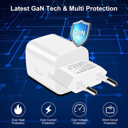 European Travel Plug Adapter Charger for Iphone Samsung Android Phone EU