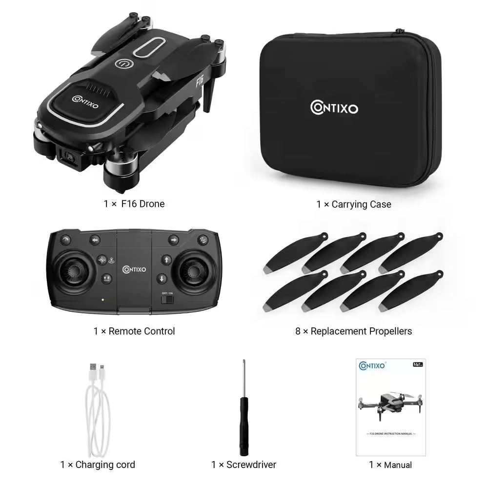 Ziro Stunt Drone 1080P HD Camera, FPV, Foldable, 16-Min Flight, Brushless Motor, Follow Me – Black