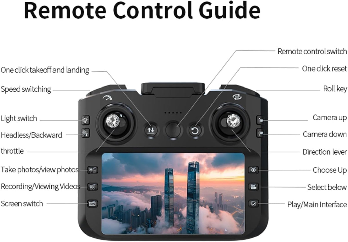 K200 Big Brushless Motor Drone, Screen Controlle, Two-Batteries.
