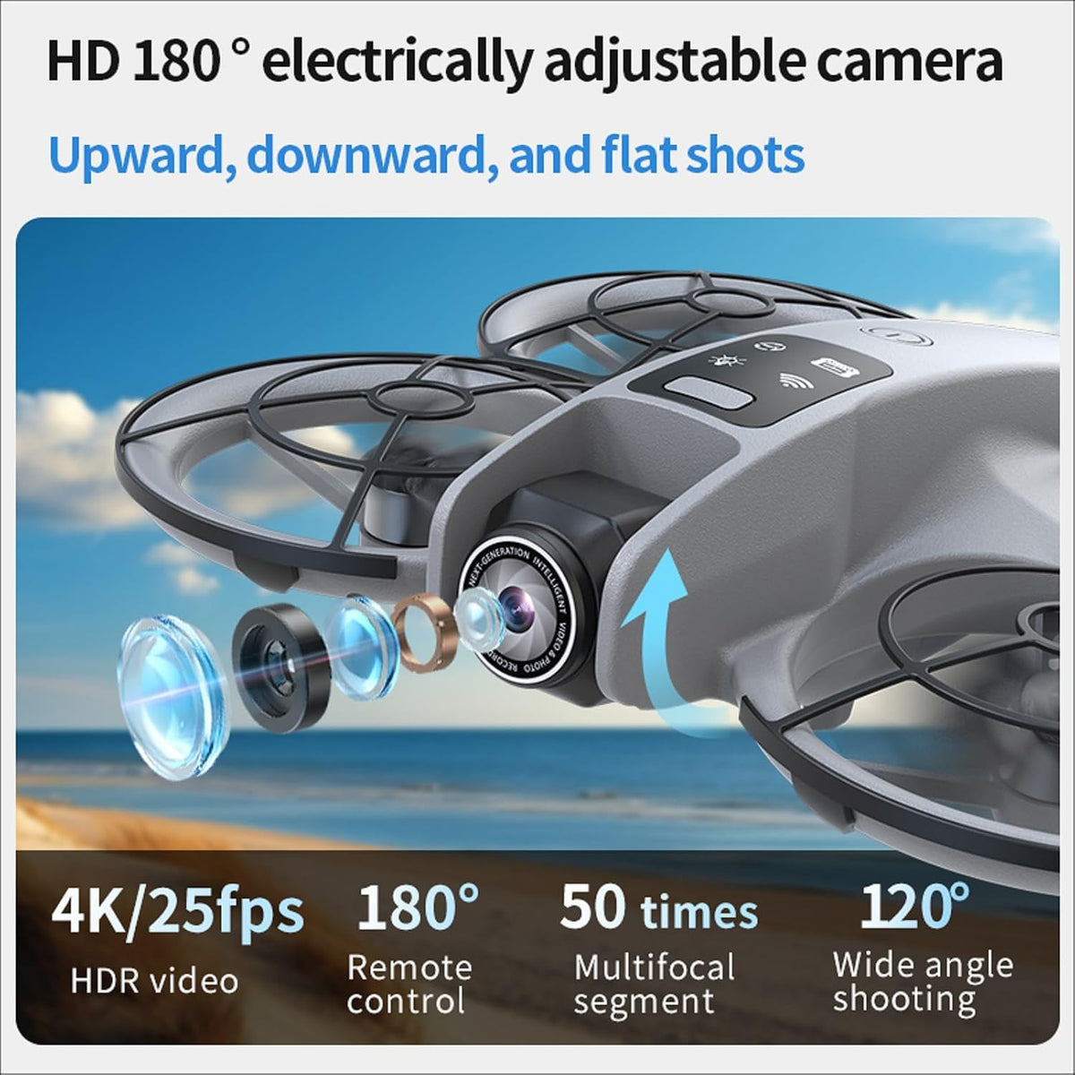 K200 Big Brushless Motor Drone, Screen Controlle, Two-Batteries.
