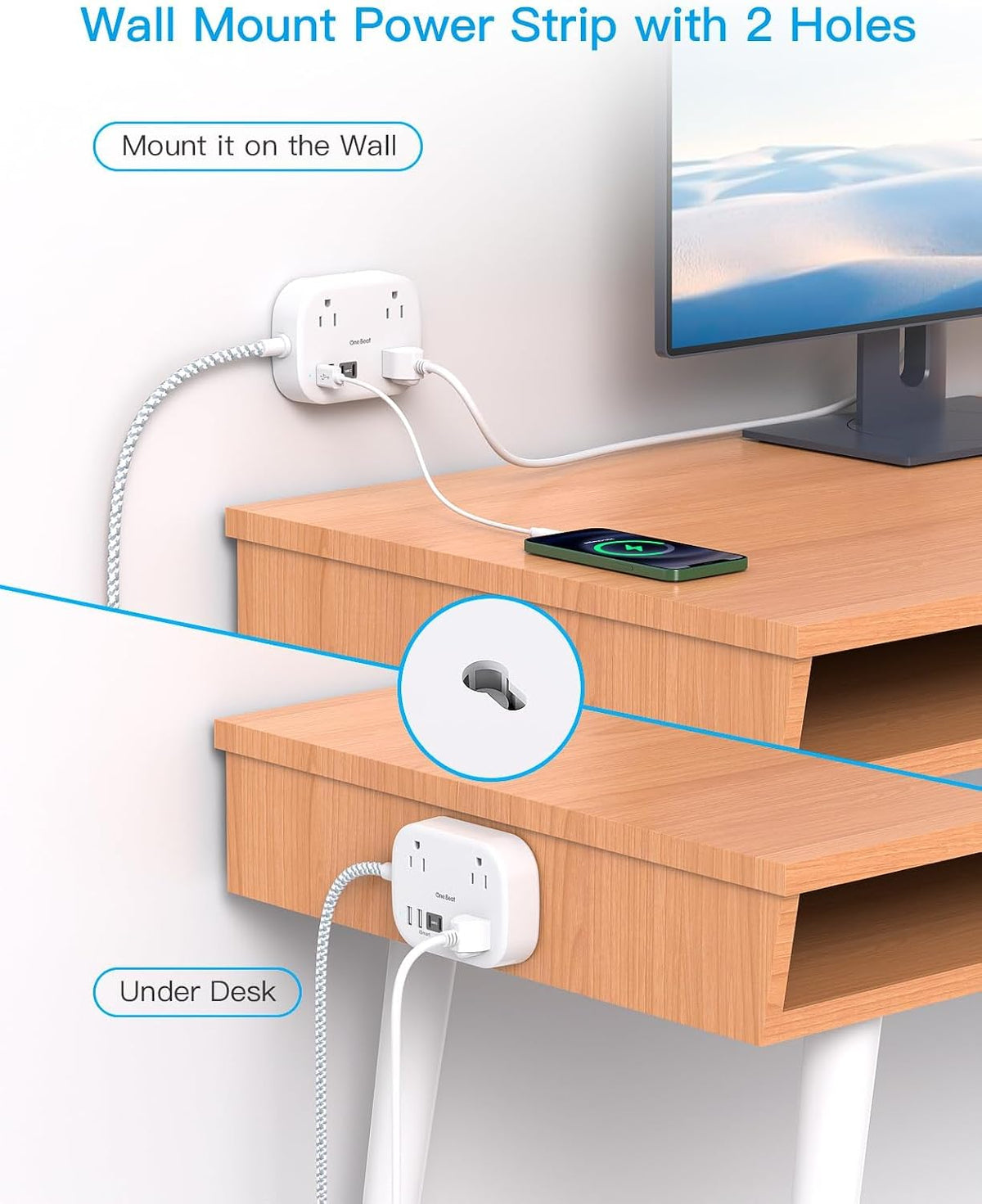 Cruise Essentials 2026, Travel Power Strip with USB C,Flat Plug