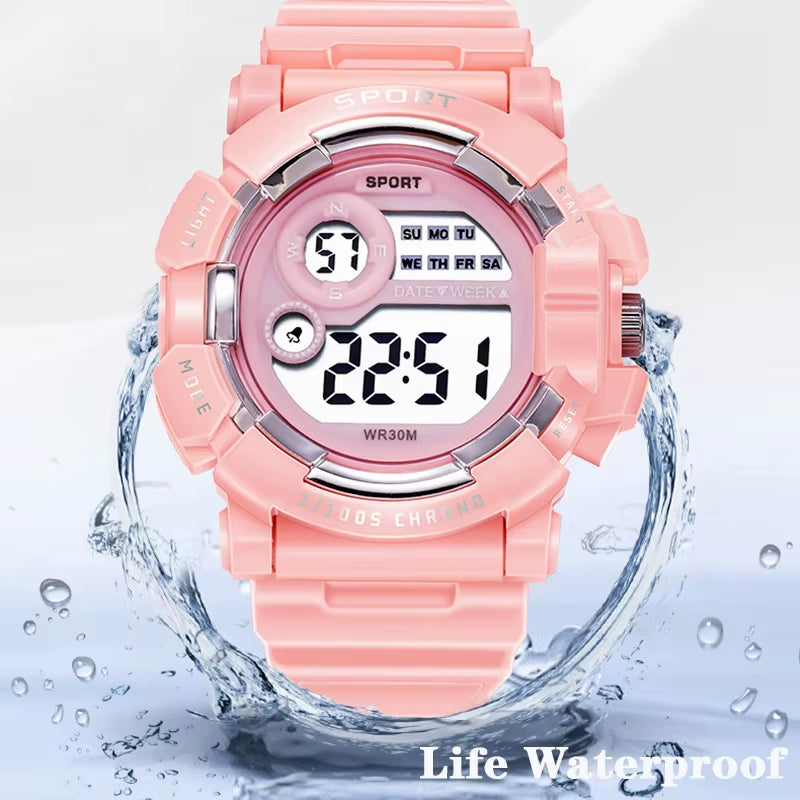 Kids Watches Fashion Luminous Waterproof Alarm Clock Watches Boys and Girls Student Smart Electronic Watch Gift