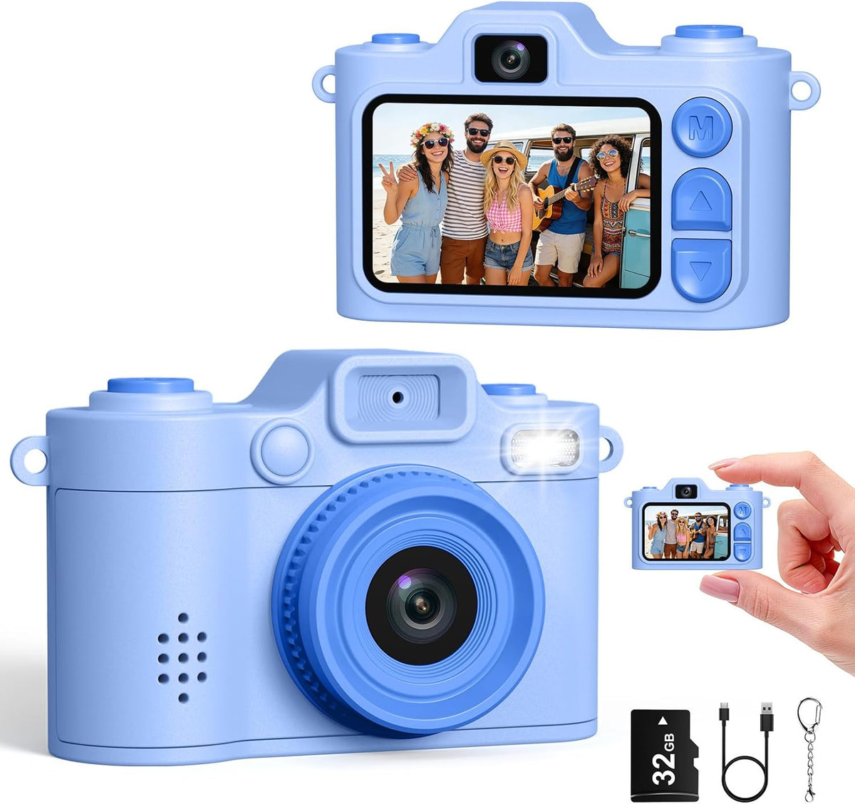 Mini Camera Keychain Instant Digital, 1080P Mini Digital Camcorder with 32G, Tiny Pocket Camera for Travel Vlog Fun Recording, Long Battery Life Gadget, Christmas Birthday Gift for Kids Teens