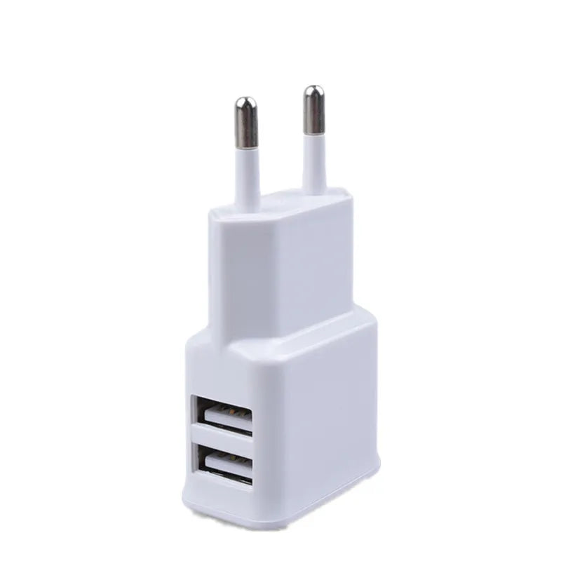 Dual USB Plug Power Supply Charger 5V 2A Universal Fast Charging Adapter US EU Plug Travel Portable Dual Power Adapter for Phone