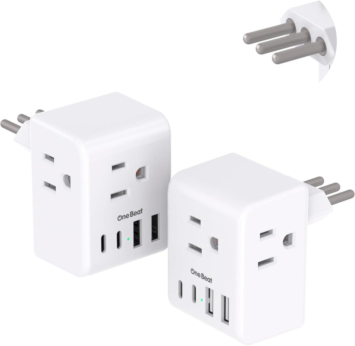 2 Pack US to Italy Travel Plug Adapter,  Type L Power Adapter