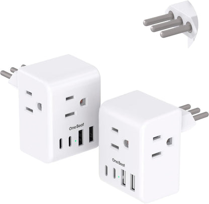 2 Pack US to Italy Travel Plug Adapter,  Type L Power Adapter