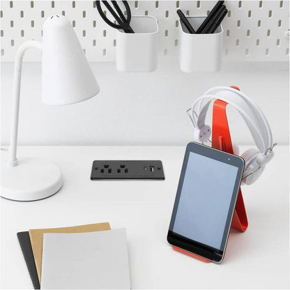 10 Ft Cord 2-Outlet 2 USB-A Ports 1 USB-C Port Surge Protector with Fast Charging Recessed Desk Power Strip