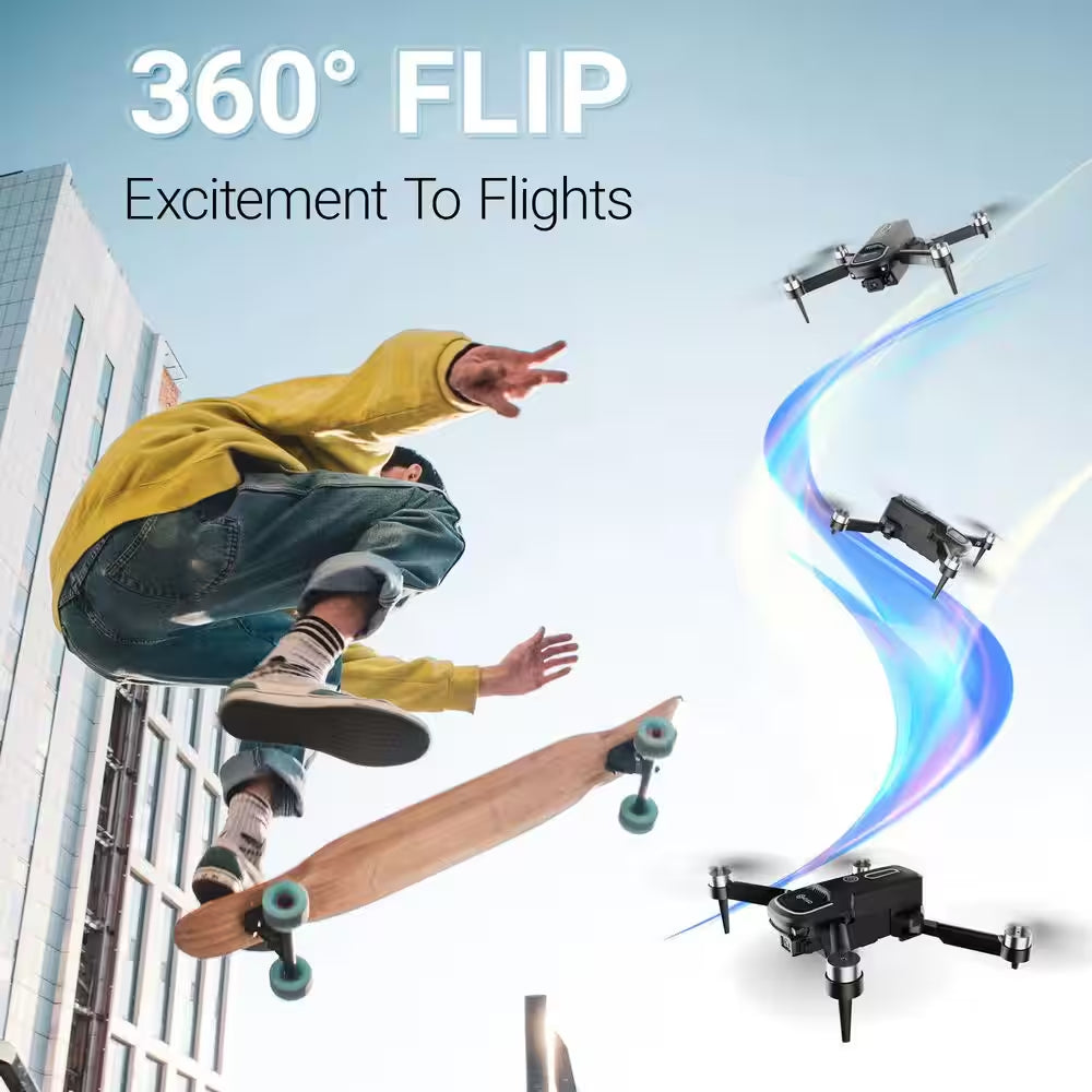 Ziro Stunt Drone 1080P HD Camera, FPV, Foldable, 16-Min Flight, Brushless Motor, Follow Me – Black