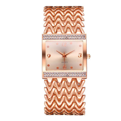 Drop Shipping New Hot Selling Square Wrist Watches for Women Stainless Steel Gold Female Watch Diamond Wristwatch Wrist Watch