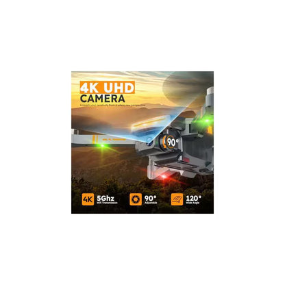 GPS Foldable Drone with 4K UHD Camera Brushless Motor 5G FPV Auto Return Long Flight Time Follow Me Mode, Dark Gray