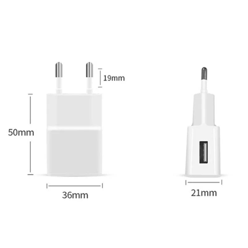 Dual USB Plug Power Supply Charger 5V 2A Universal Fast Charging Adapter US EU Plug Travel Portable Dual Power Adapter for Phone