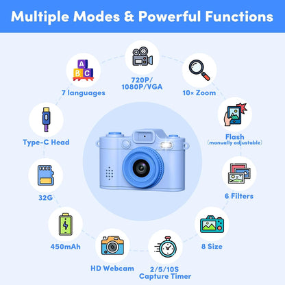 Mini Camera Keychain Instant Digital, 1080P Mini Digital Camcorder with 32G, Tiny Pocket Camera for Travel Vlog Fun Recording, Long Battery Life Gadget, Christmas Birthday Gift for Kids Teens